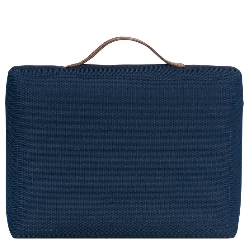 Longchamp Boxford S Briefcase - Recycled canvas Briefcase Blue | RO66-U9NG