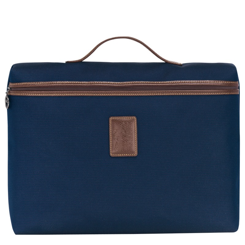 Longchamp Boxford S Briefcase - Recycled canvas Briefcase Blue | RO66-U9NG