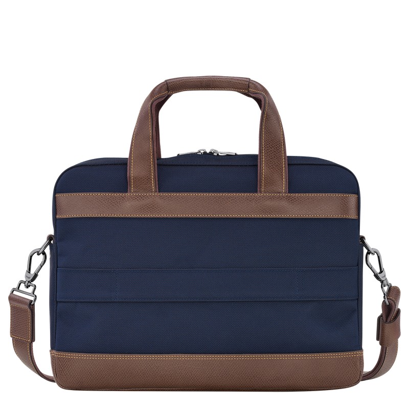 Longchamp Boxford S Briefcase - Recycled canvas Briefcase Blue | HB86-U2MS