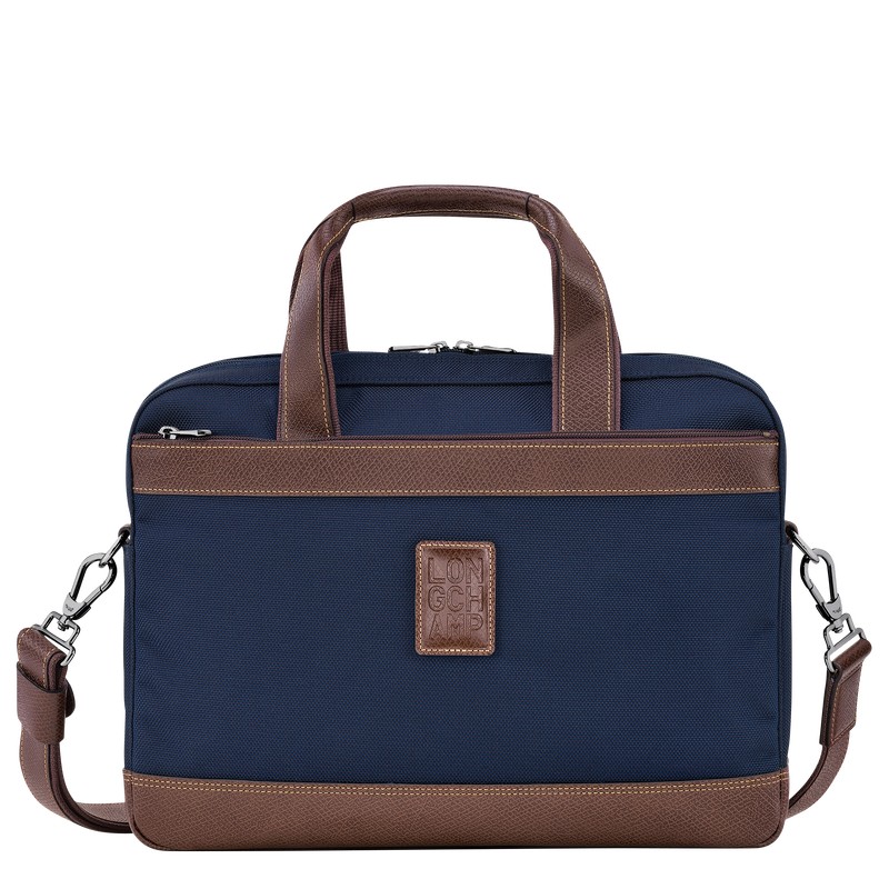 Longchamp Boxford S Briefcase - Recycled canvas Briefcase Blue | HB86-U2MS