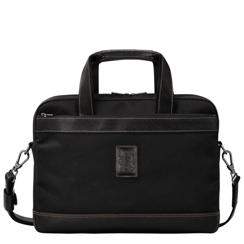 Longchamp Boxford S Briefcase - Recycled canvas Briefcase Black | DX81-T2CN