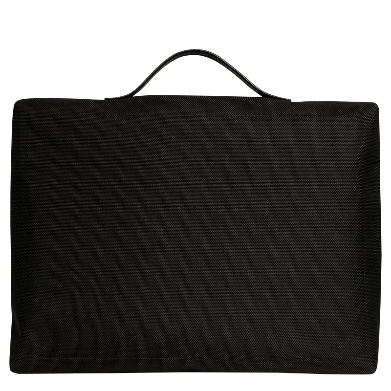 Longchamp Boxford S Briefcase - Recycled canvas Briefcase Black | JO28-H5OO