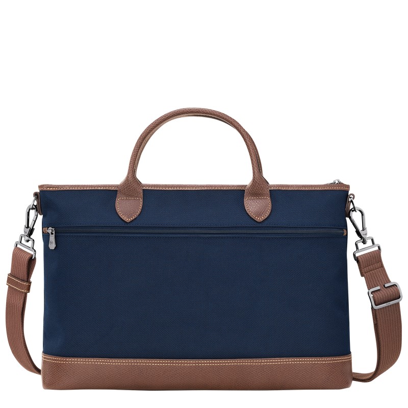 Longchamp Boxford S Briefcase - Recycled canvas Briefcase Blue | CC46-Y7TK