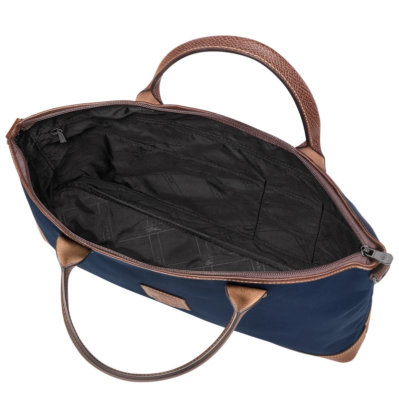 Longchamp Boxford S Briefcase - Recycled canvas Briefcase Blue | CC46-Y7TK