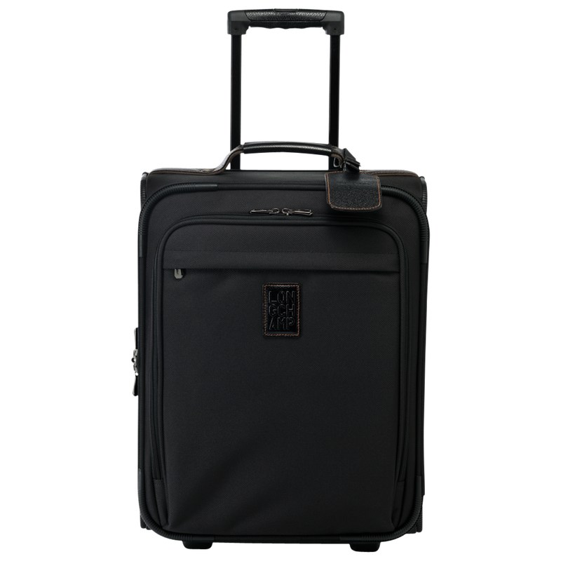 Longchamp Boxford S Suitcase - Recycled canvas Suitcases Black | NC99-K9LP