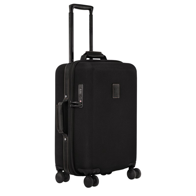 Longchamp Boxford S Suitcase - Recycled canvas Suitcases Black | UY04-Z6HL