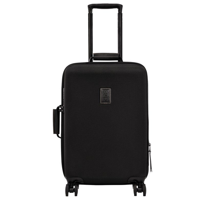 Longchamp Boxford S Suitcase - Recycled canvas Suitcases Black | UY04-Z6HL