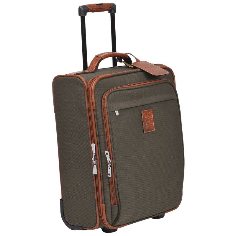 Longchamp Boxford S Suitcase - Recycled canvas Suitcases Brown | AJ67-A7YX