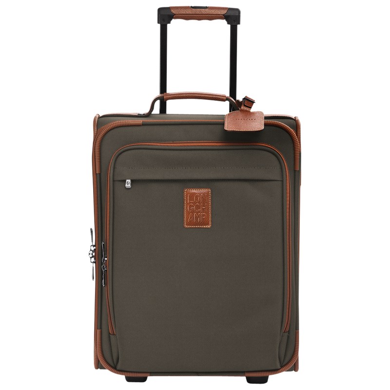 Longchamp Boxford S Suitcase - Recycled canvas Suitcases Brown | AJ67-A7YX