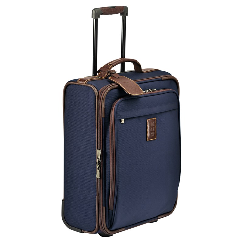 Longchamp Boxford S Suitcase - Recycled canvas Suitcases Blue | OH43-F8GG