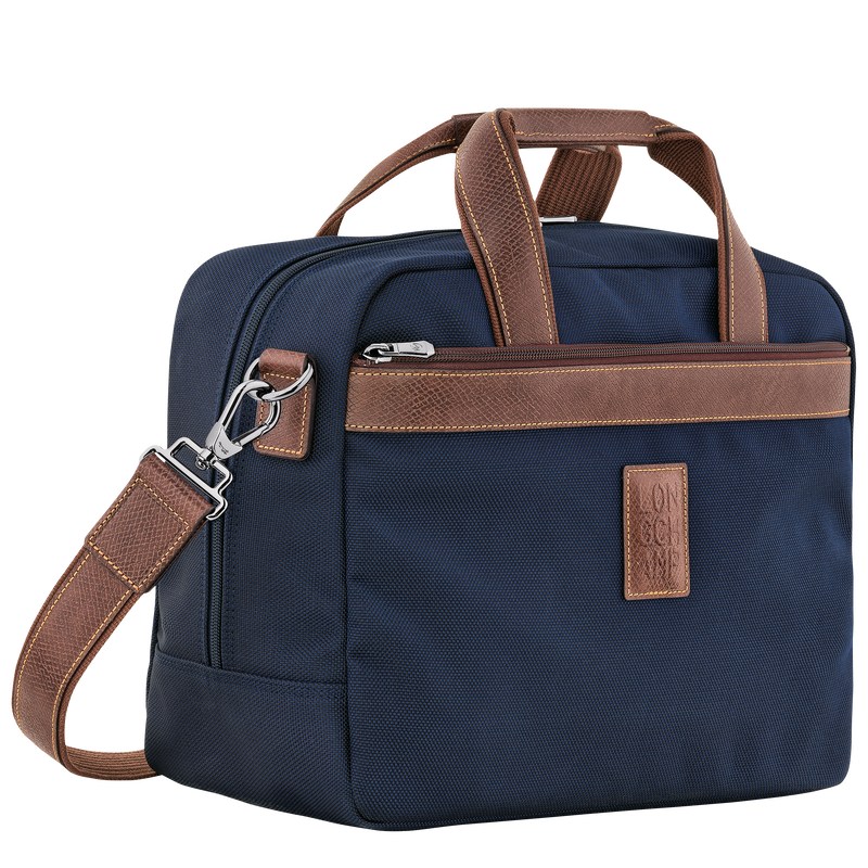 Longchamp Boxford S Travel bag - Recycled canvas Travel bags Blue | OL99-T7KB