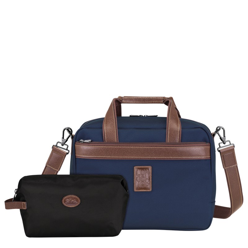 Longchamp Boxford S Travel bag - Recycled canvas Travel bags Blue | OL99-T7KB