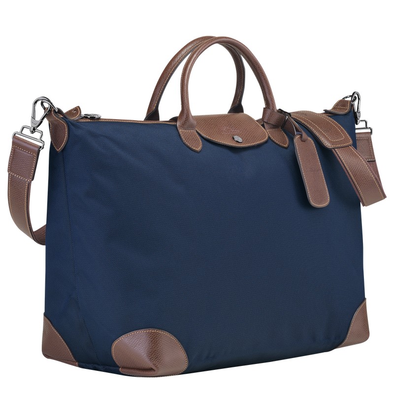 Longchamp Boxford S Travel bag - Recycled canvas Travel bags Blue | OR80-H8MS