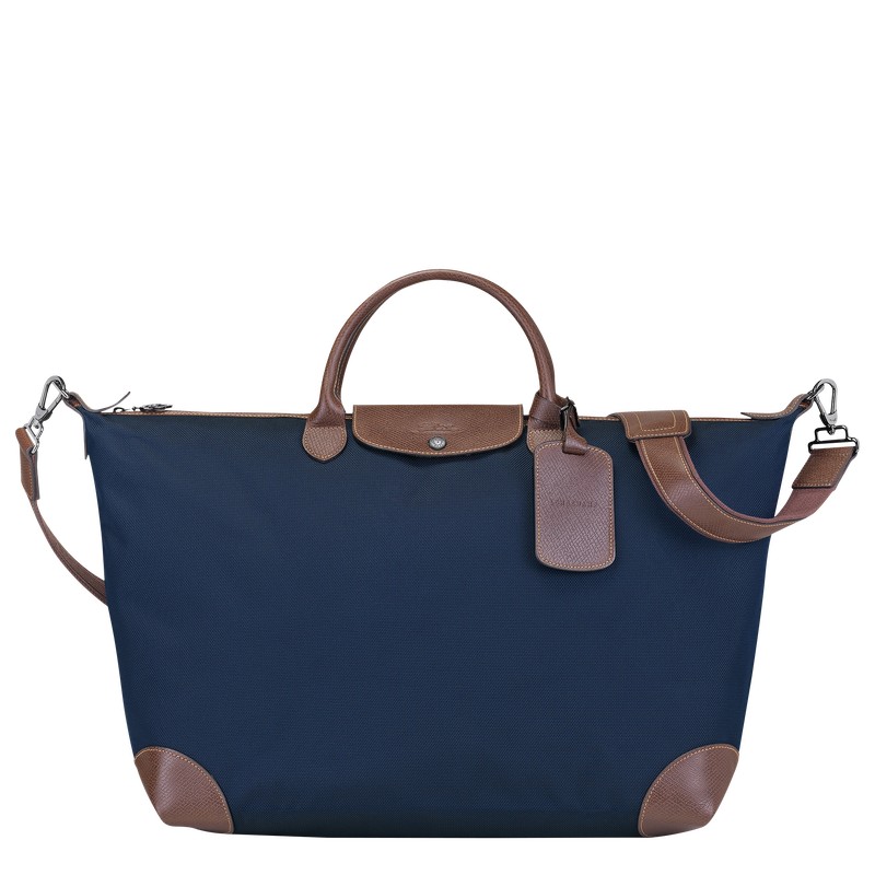 Longchamp Boxford S Travel bag - Recycled canvas Travel bags Blue | OR80-H8MS