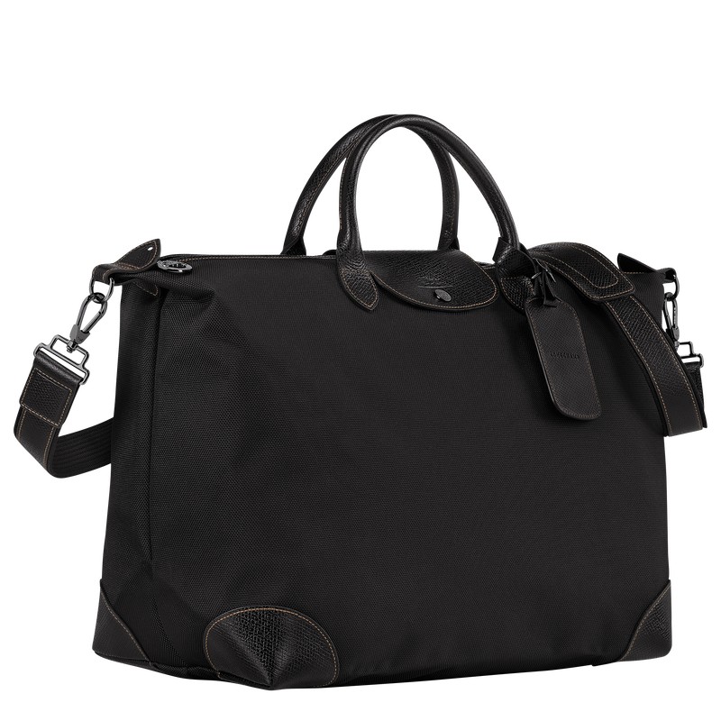 Longchamp Boxford S Travel bag - Recycled canvas Travel bags Black | GZ99-N2CZ