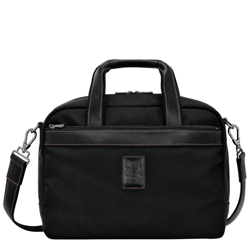 Longchamp Boxford S Travel bag - Recycled canvas Travel bags Black | AE83-Z4IU