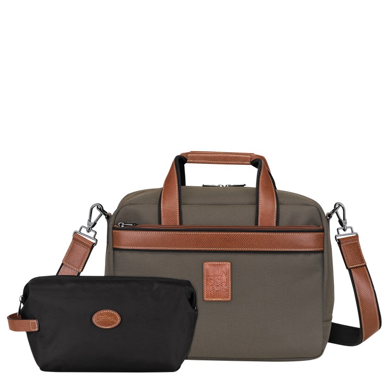 Longchamp Boxford S Travel bag - Recycled canvas Travel bags Brown | RB22-B3TG