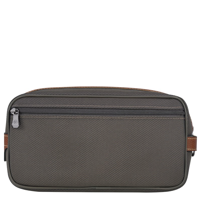 Longchamp Boxford Toiletry case - Recycled canvas Toiletry bags Brown | RV07-W7EU