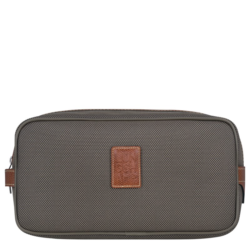 Longchamp Boxford Toiletry case - Recycled canvas Toiletry bags Brown | RV07-W7EU