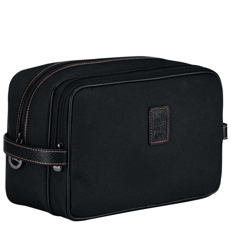 Longchamp Boxford Toiletry case - Recycled canvas Toiletry bags Black | BW24-U9AO