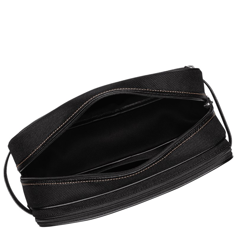 Longchamp Boxford Toiletry case - Recycled canvas Toiletry bags Black | BW24-U9AO