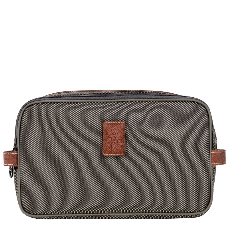 Longchamp Boxford Toiletry case - Recycled canvas Toiletry bags Brown | HQ21-L0IC