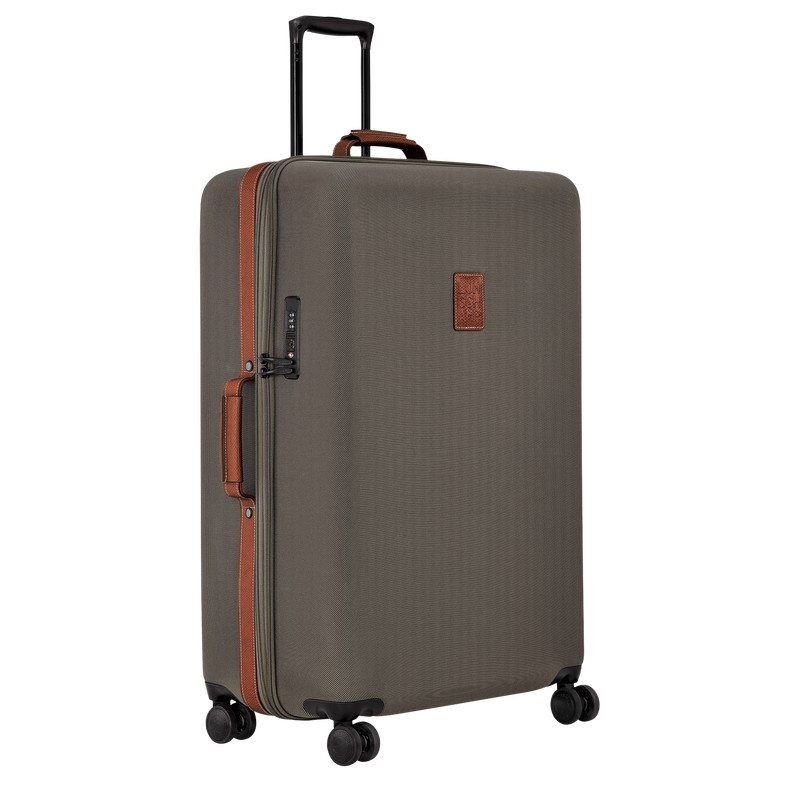 Longchamp Boxford XL Suitcase - Recycled canvas Suitcases Brown | KG22-L9NT