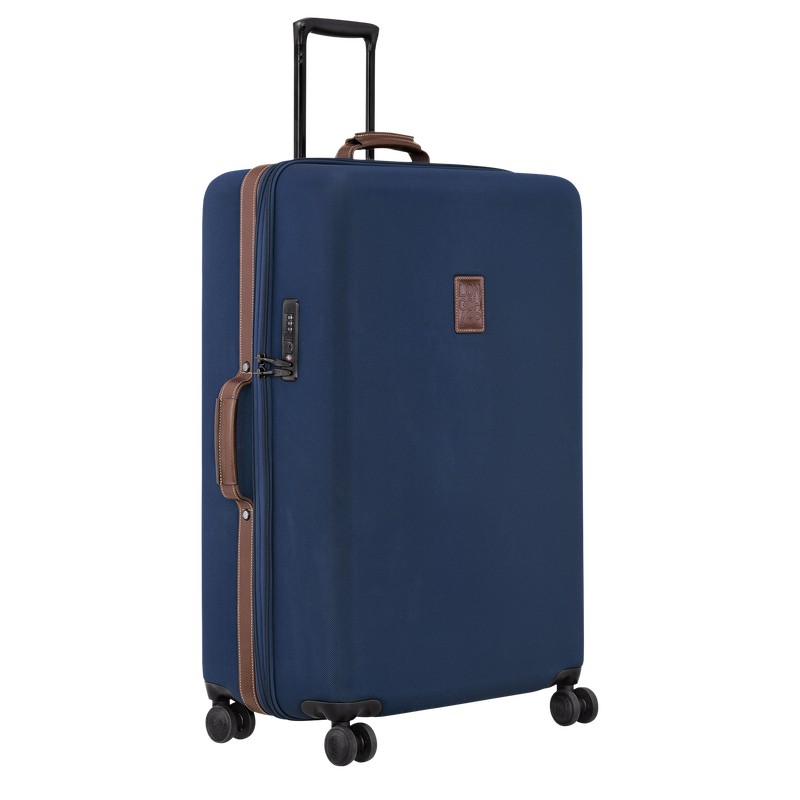 Longchamp Boxford XL Suitcase - Recycled canvas Suitcases Blue | UE74-S7WX