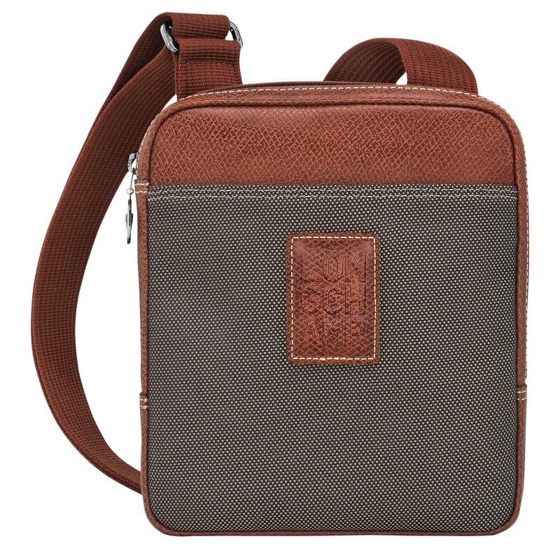 Longchamp Boxford XS Crossbody bag - Recycled canvas Crossbody bags Brown | TY12-A0UY