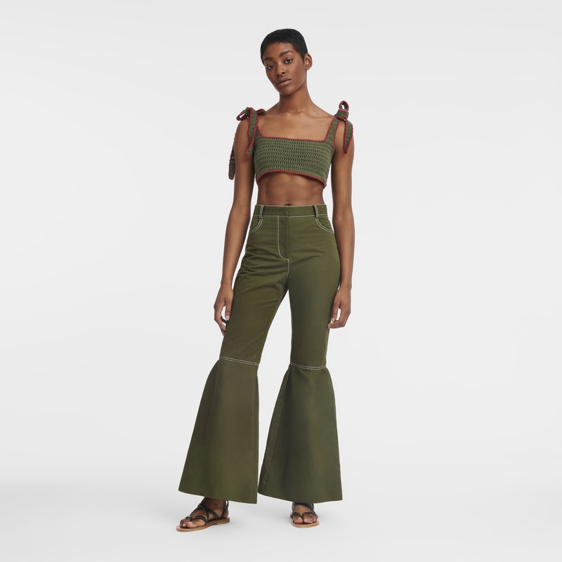 Longchamp Bra - Crochet Tops & Blouses Khaki | LJ94-K1BG