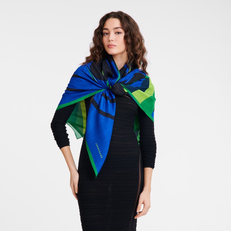 Longchamp Cavalier Longchamp Shawl - OTHER Stoles Green | AP54-Q0KR