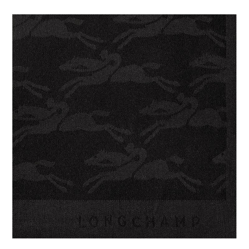 Longchamp Chevaux jacquard Stole - Wool Stoles Black | PF29-D5RQ