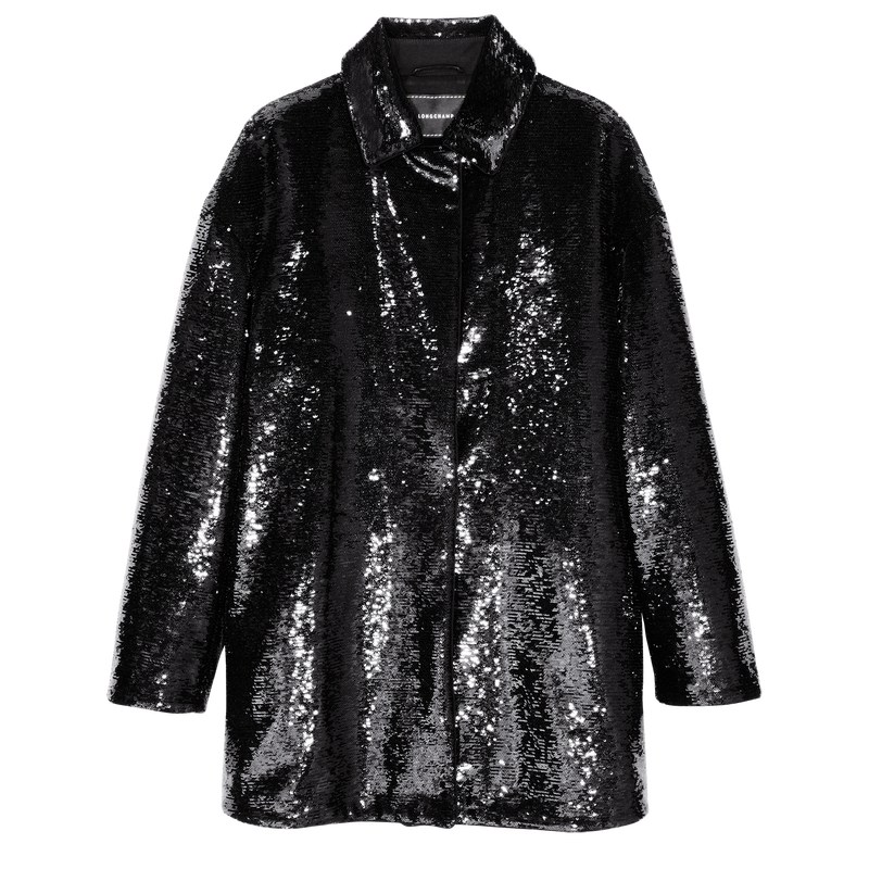 Longchamp Coat - Sequin Coats & Jackets Black | GM56-U1FN