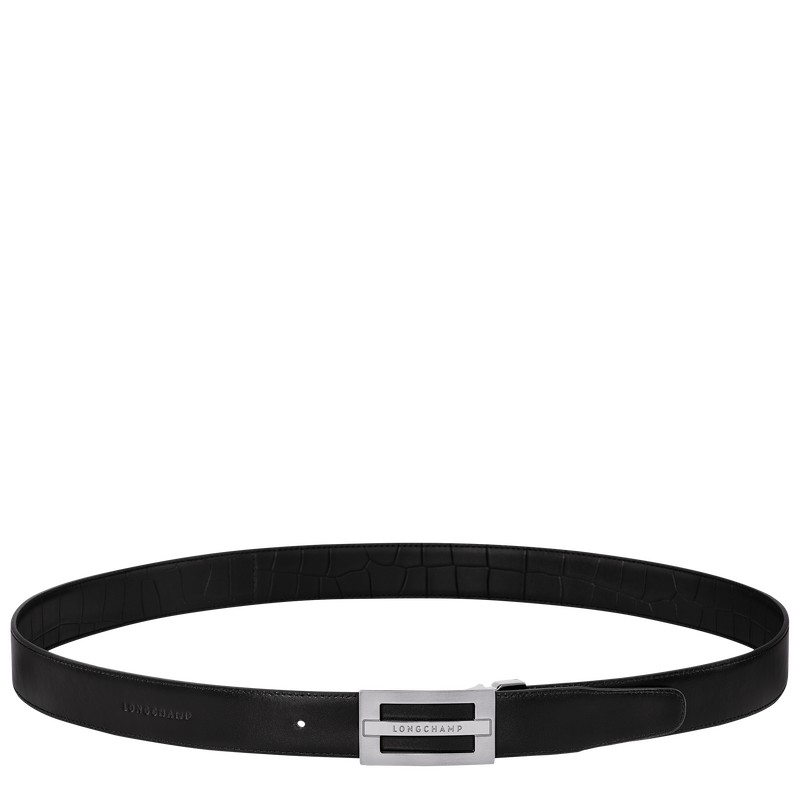 Longchamp Delta Box Men's belt - Leather Belts Black | VN76-Y9FK