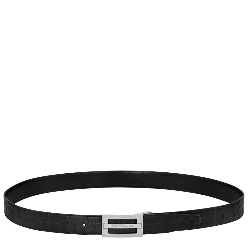 Longchamp Delta Box Men\'s belt - Leather Belts Black | VN76-Y9FK