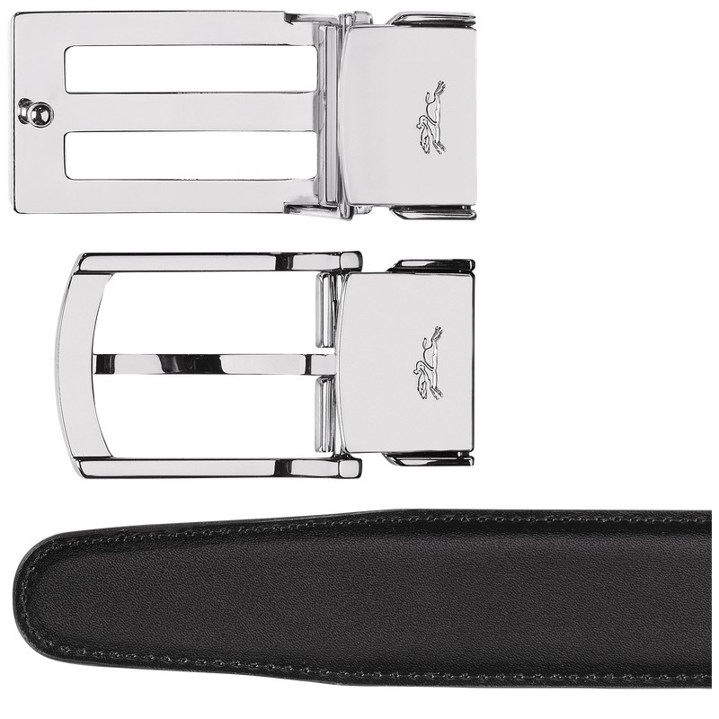 Longchamp Delta Box Men's belt set - Leather Belts Black/Navy | SK81-Z6NQ