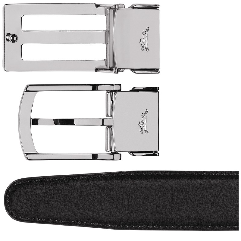 Longchamp Delta Box Men's belt set - Leather Belts Black/Mocha | LA29-T2BS