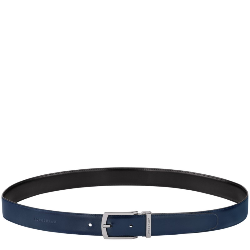 Longchamp Delta Box - Leather Belts Black/Navy | ZL68-F3BG