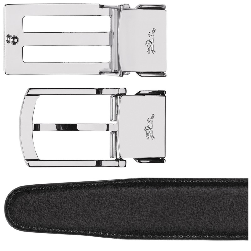 Longchamp Delta Box - Leather Belts Black/Navy | ZL68-F3BG