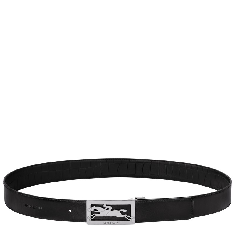 Longchamp Delta Box - Leather Belts Black | JX47-W7KM