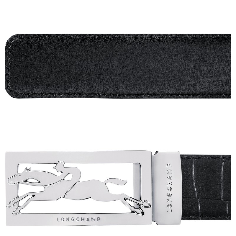 Longchamp Delta Box - Leather Belts Black | JX47-W7KM