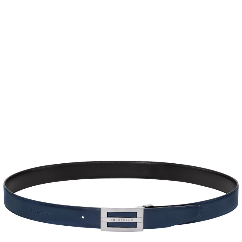 Longchamp Delta Box - Leather Belts Black/Navy | DL17-E0QT