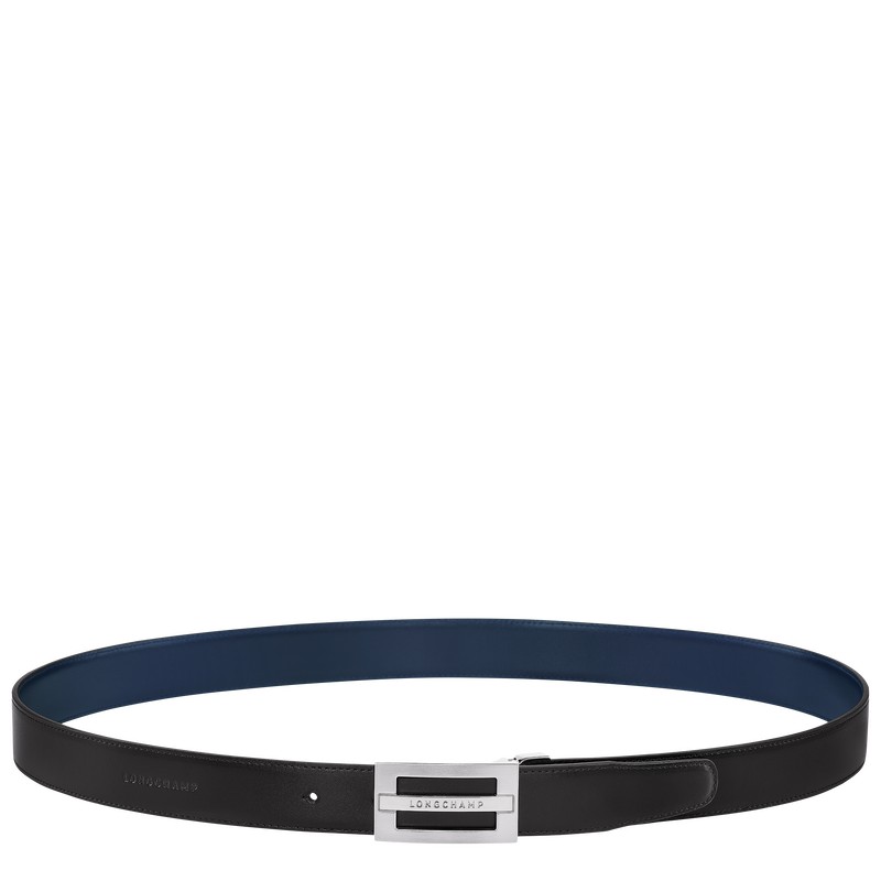 Longchamp Delta Box - Leather Belts Black/Navy | DL17-E0QT