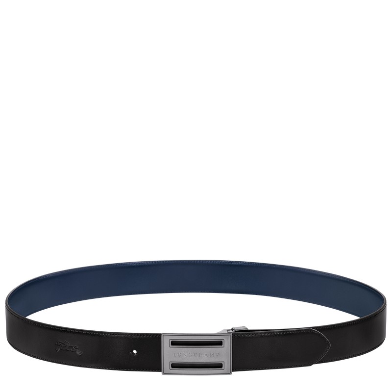 Longchamp Delta Box - Leather Belts Black/Navy | QK03-V0AG