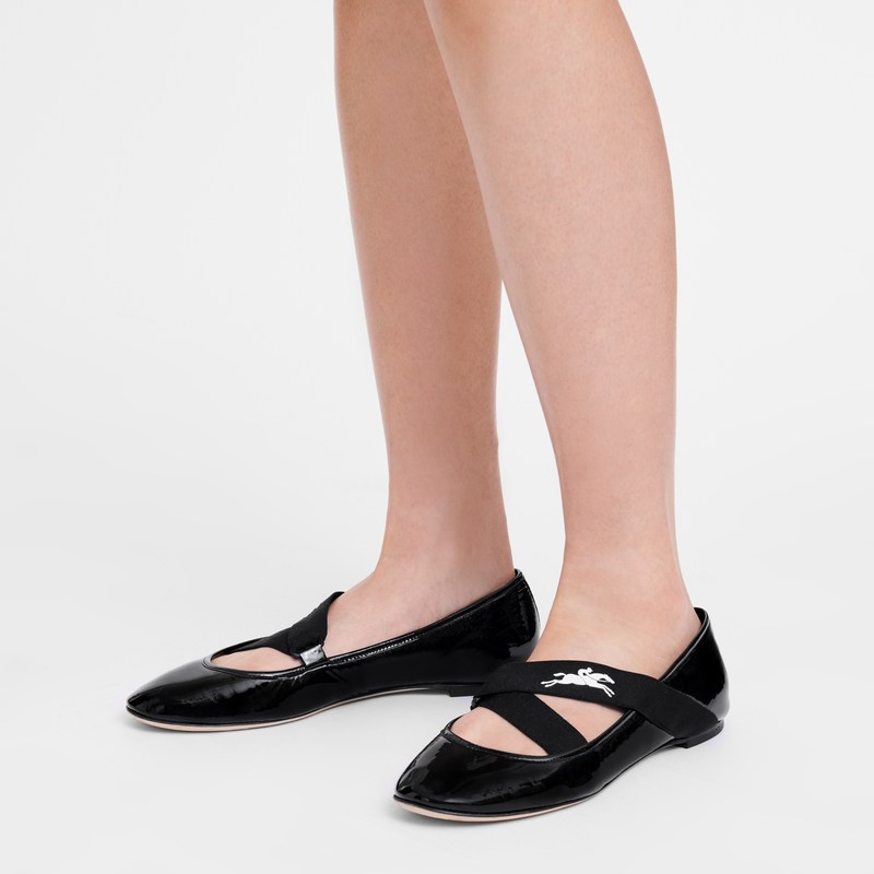 Longchamp Energy Ballerinas - Leather Ballerina Flats Black | DV05-W1DS