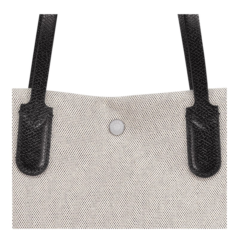 Longchamp Essential L Tote bag - Canvas Shoulder bags Ecru | ZB02-T3RQ