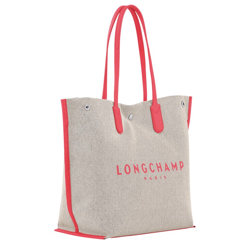 Longchamp Essential L Tote bag - Canvas Shoulder bags Strawberry | BZ97-R7EI