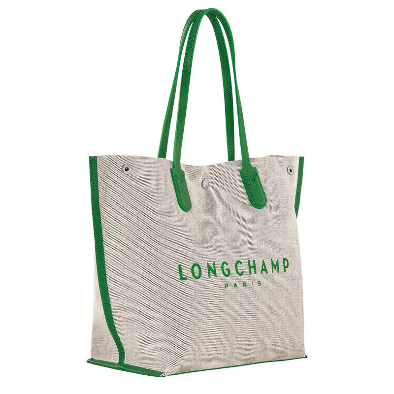 Longchamp Essential L Tote bag - Canvas Shoulder bags Green | MN93-H2KV