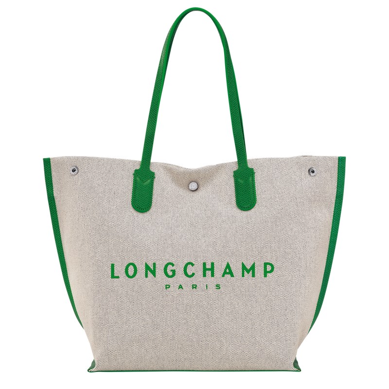 Longchamp Essential L Tote bag - Canvas Shoulder bags Green | MN93-H2KV