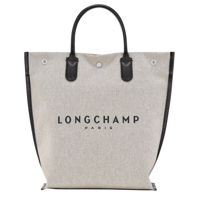 Longchamp Essential M Tote bag - Canvas Shoulder bags Ecru | QK50-I0NC